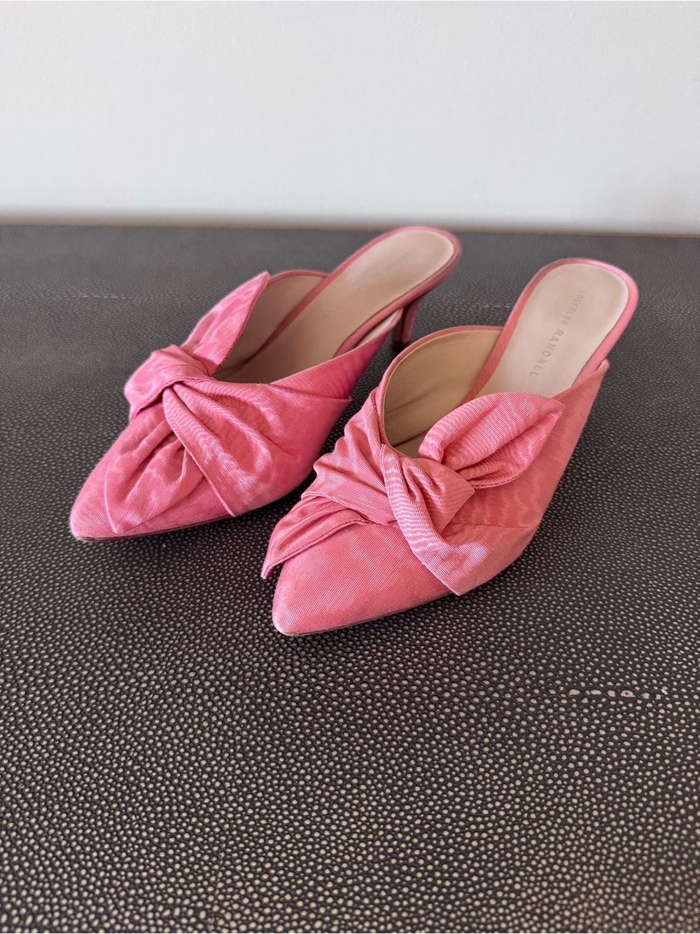 Loeffler Randall Coral Pink Knotted Pointed-Toe Mules